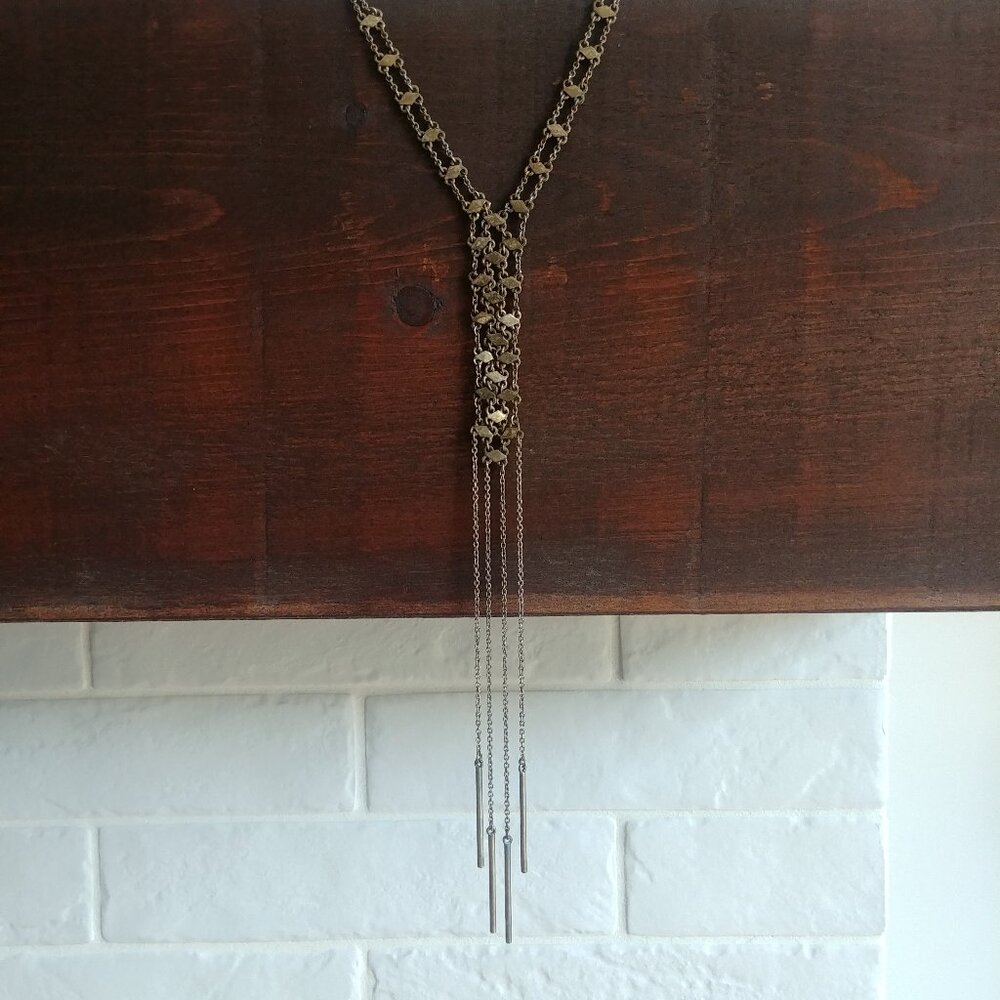 4/$20 Long multi tone dangle necklace